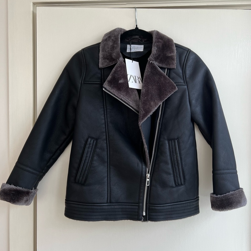 Zara kids faux leather jacket - unisex